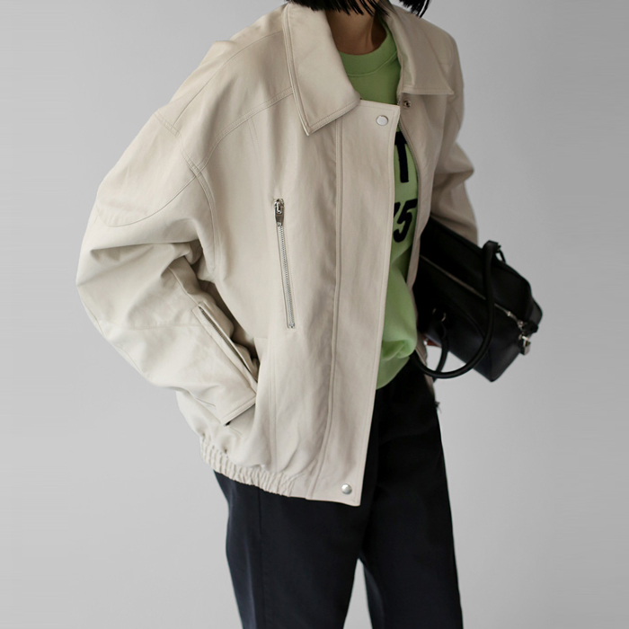 【新品7折 - 截止至20日上午11点】拉链细节皮夹克