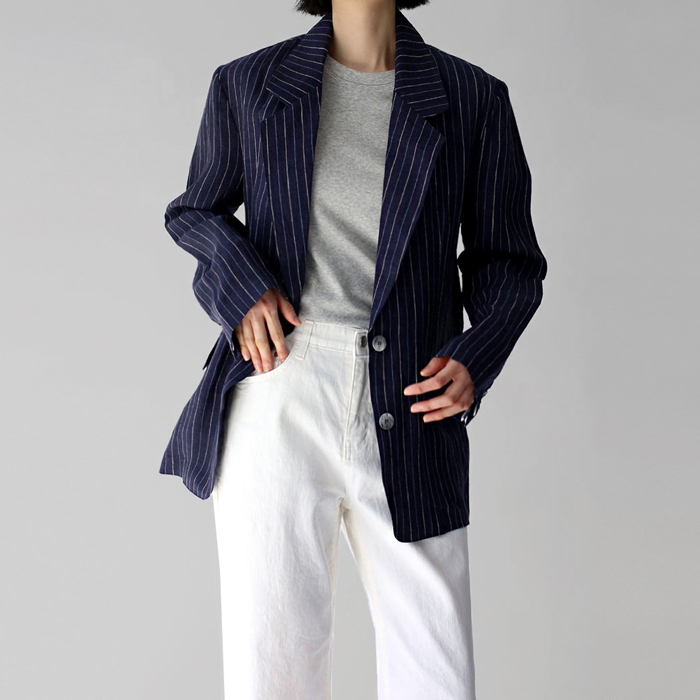 【新品7%折扣 - 截止至17日上午11点】大麻条纹夹克