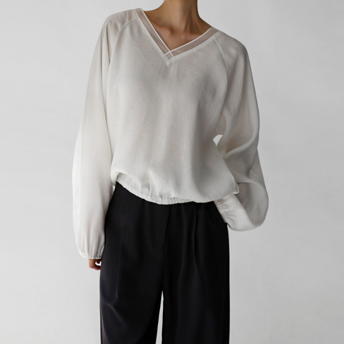 Pure V-Neck Blouse